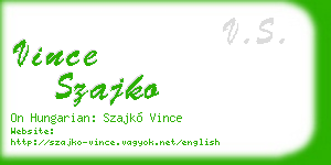 vince szajko business card